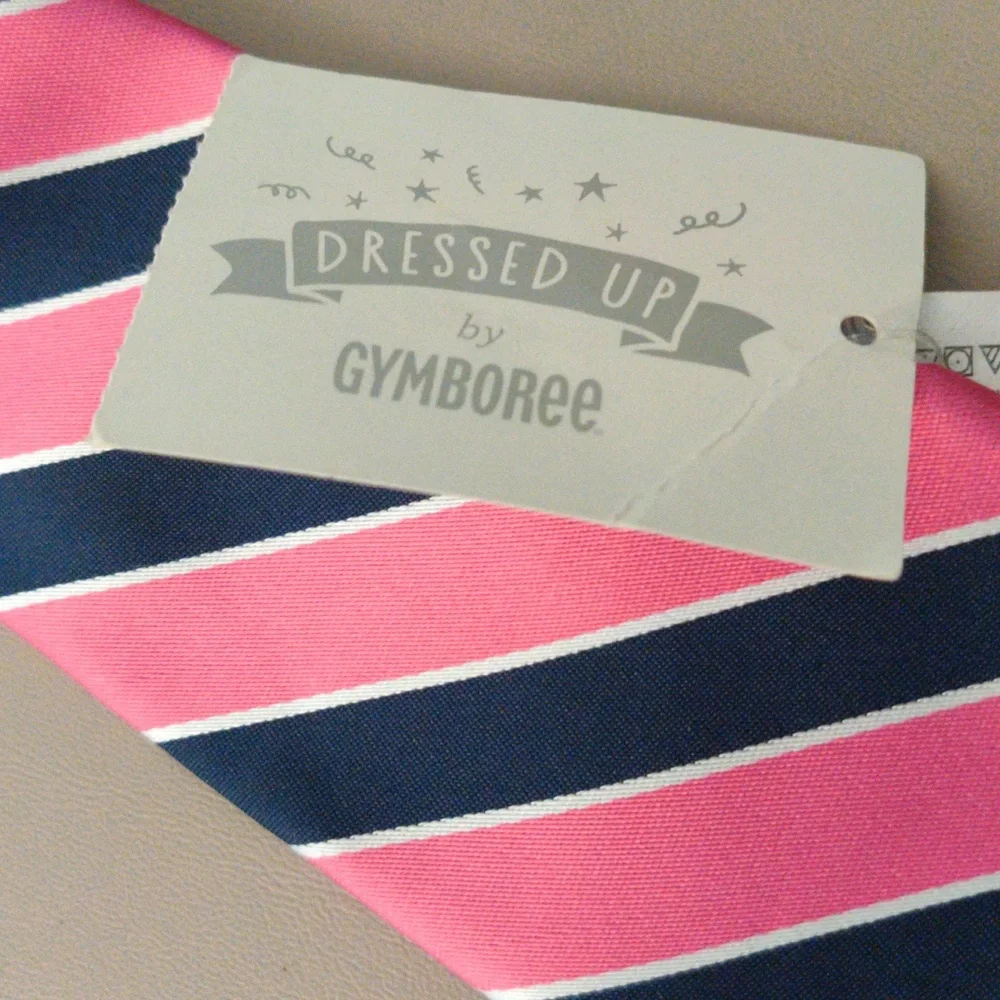 Gymboree Pink and Navy Striped Dresses Up Tie, Size 2T - 5T